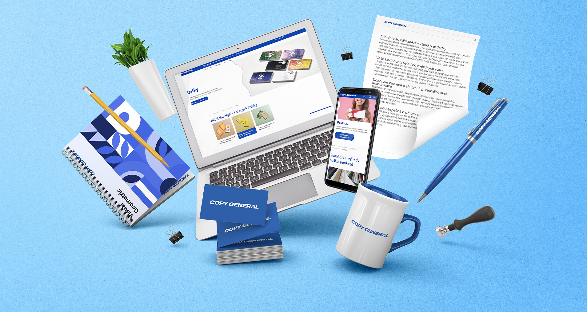 Od reklamních předmětů až po firemní tiskoviny
